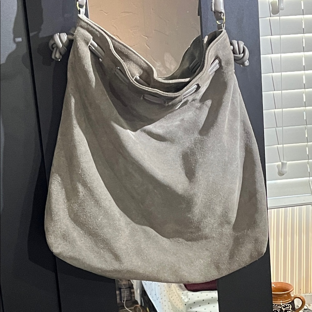 Clare V Gray Suede Hobo Bag